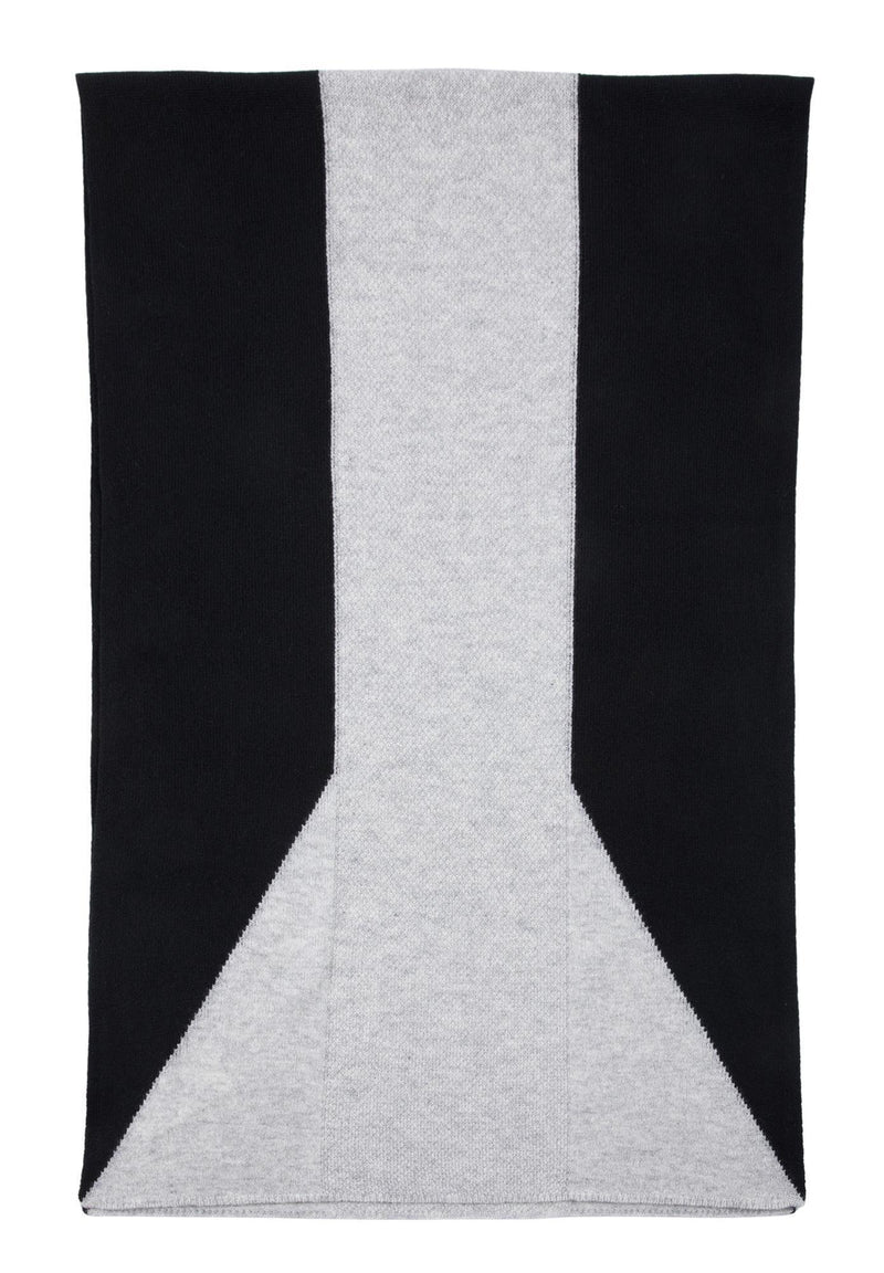 Verkauf Online Kaschmir-M&#252;tze, Handschuh + Schal mit geometrischem Muster - Schwarz
